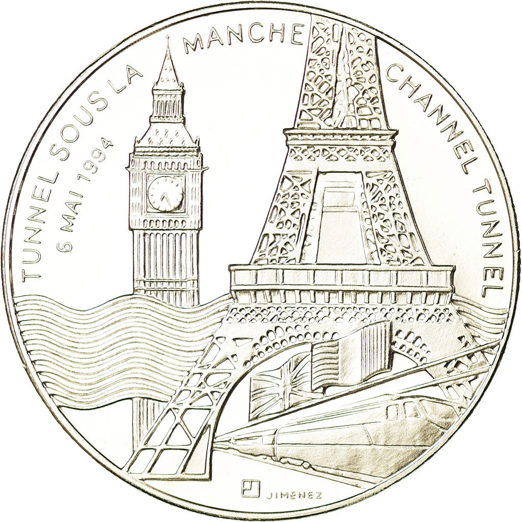 France, Medal, Le Tunnel sous la Manche, 6 Mai 1994, 1994, MS(65-70)