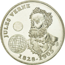France, Medal, 30 Ecus d'Amiens, Jules  Verne, 1994-1995, MS(65-70), Silver