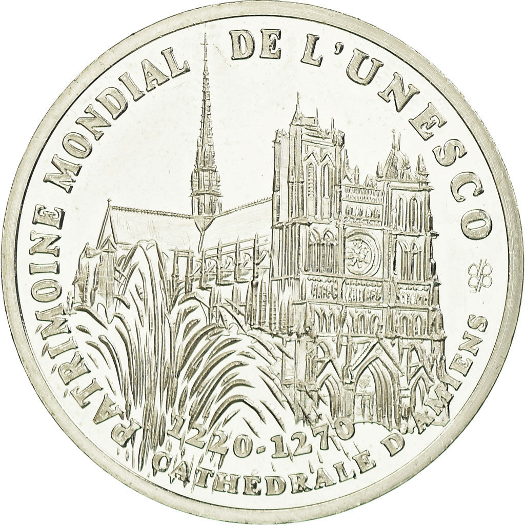 France, Medal, 20 Ecus d'Amiens, Cathédrale, 1994-1995, MS(65-70), Silver