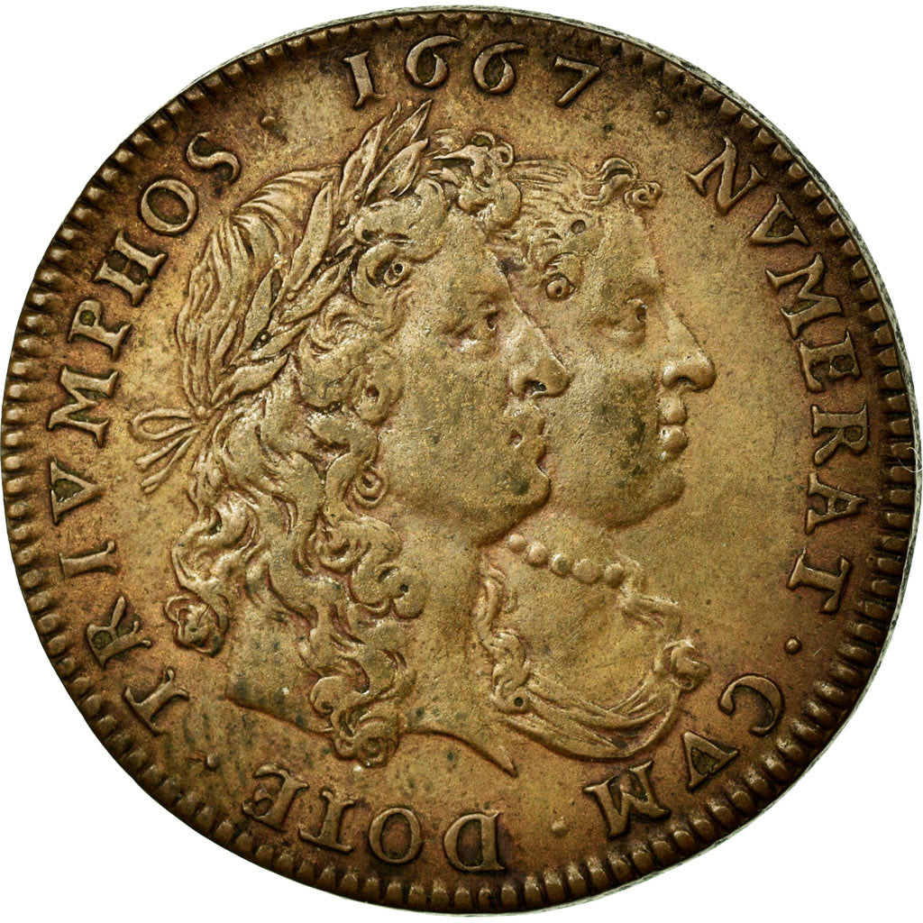 France, Token, Royal, 1667, AU(55-58), Copper, Feuardent:7222