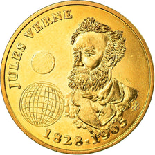 France, Médaille, 3 Ecus d'Amiens, Jules Verne, 1994-1995, FDC, Bronze