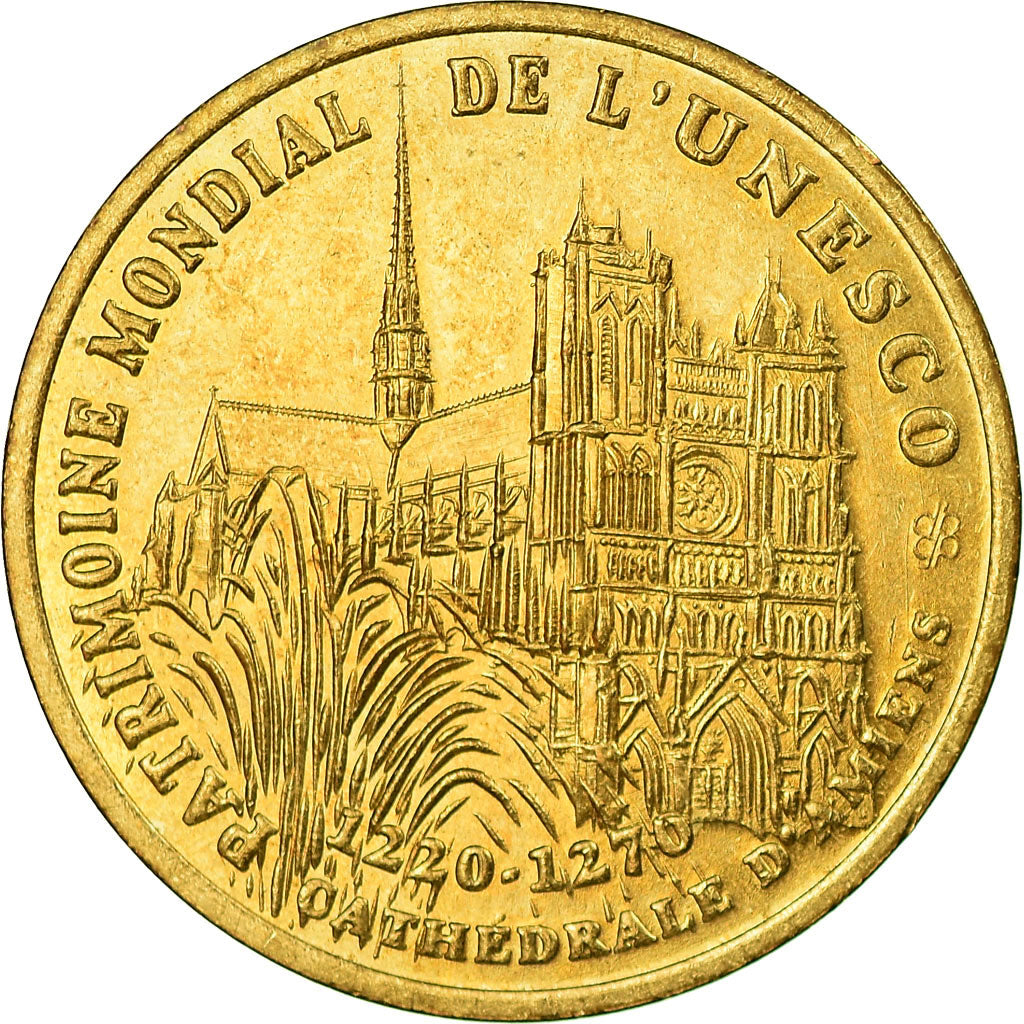 France, Medal, 1 Ecu d'Amiens, Cathédrale, 1994-1995, MS(64), Bronze