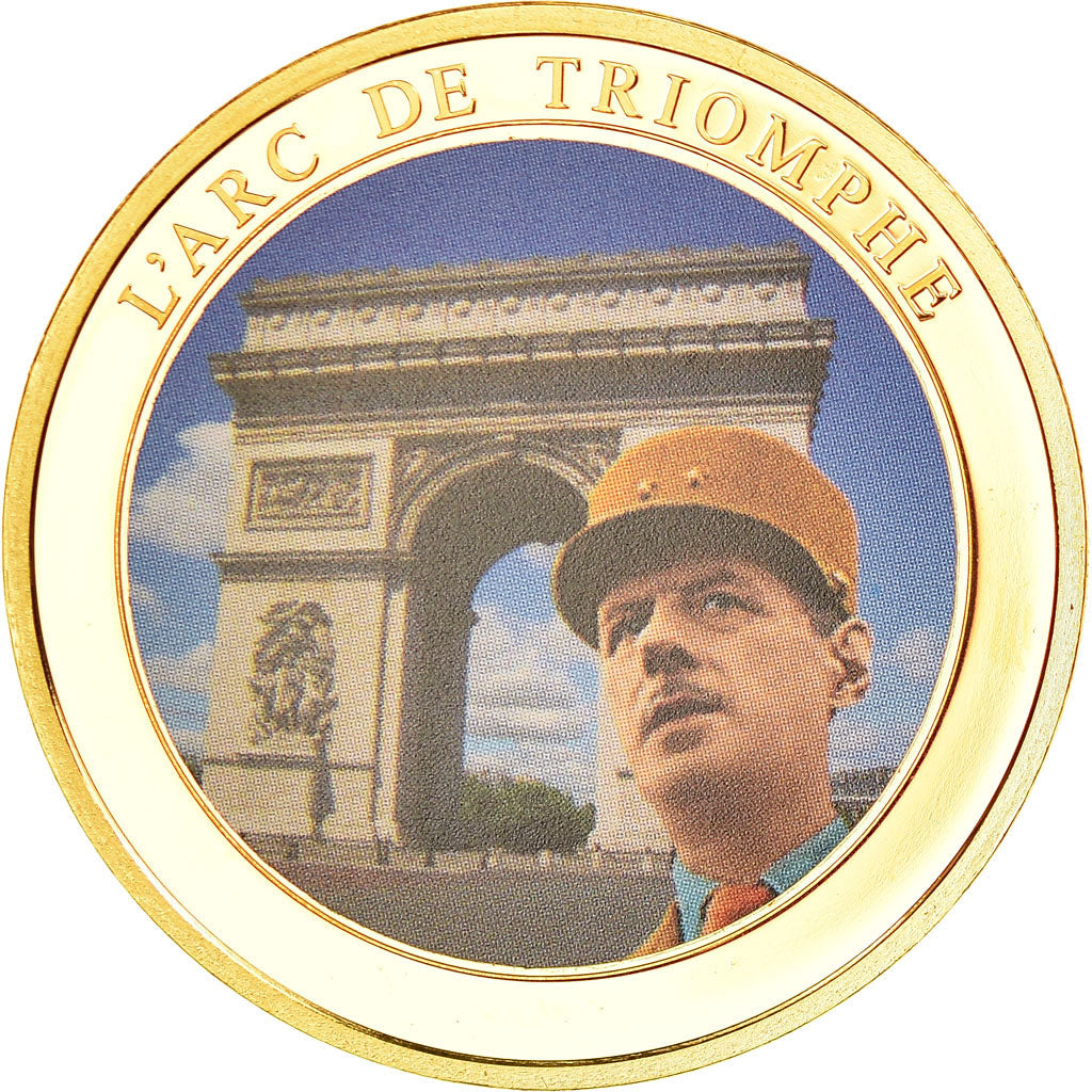 France, Medal, L'Arc de Triomphe, History, MS(65-70), Copper Gilt