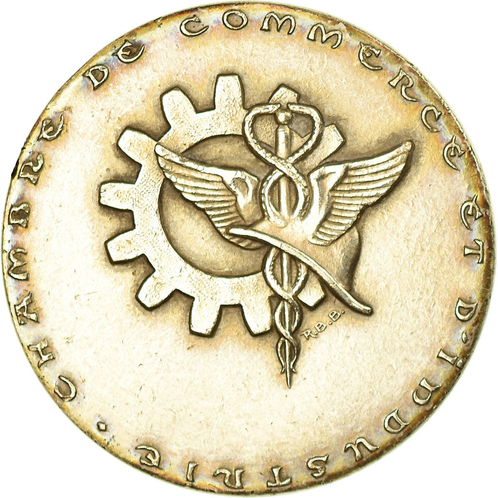 France, Medal, Chambre de Commerce de Lille, 1975, Baron, AU(55-58), Silver