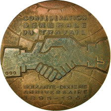 Francia, medalla, 70ème Anniversaire de la CGT, 1965, EBC, Bronce