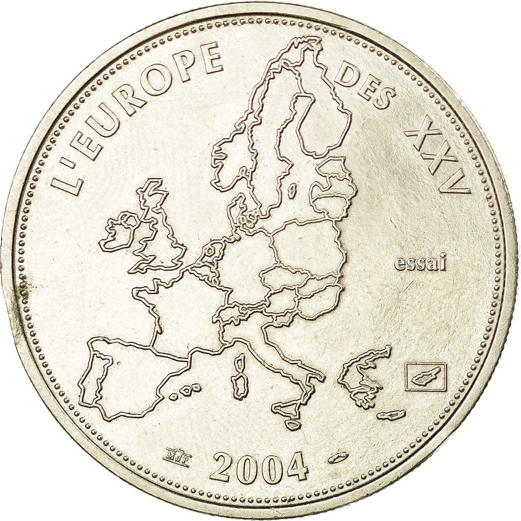 France, Medal, L'Europe des XXV, Essai, 2004, MS(64), Copper-nickel