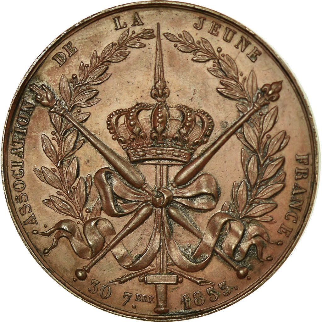 Frankreich, Medaille, Napoléon III, Association de la Jeune France, 1853, VZ