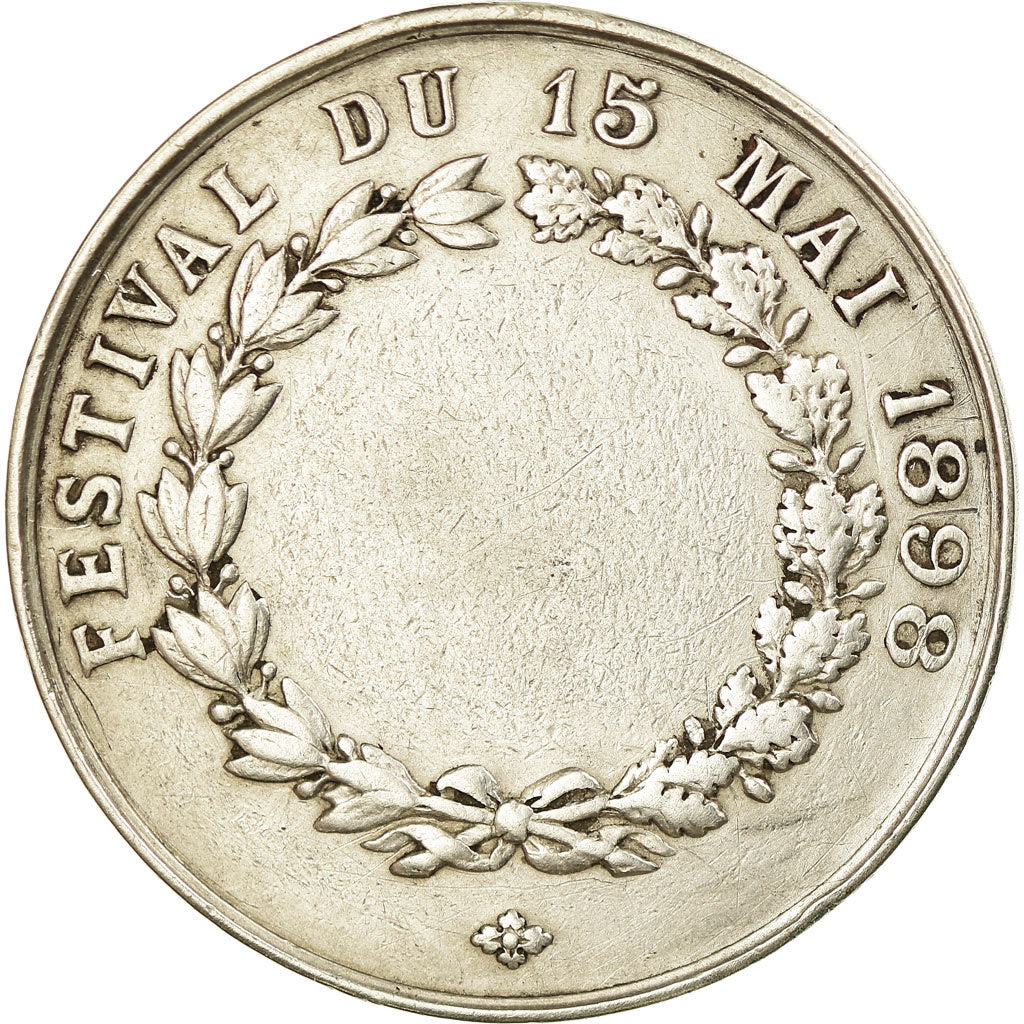 France, Medal, Bourg d'Avesnes-le-Comte, Festival du 15 Mai, 1898, AU(50-53)