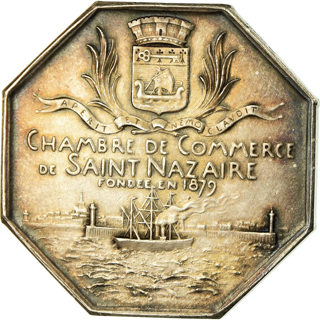 France, Jeton, Chambre de Commerce de Saint-Nazaire, O.Roty, TTB+, Argent