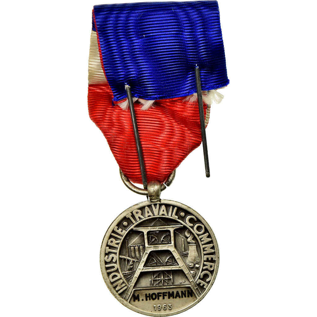 France, Industrie-Travail-Commerce, Medal, 1963, Excellent Quality, Silvered