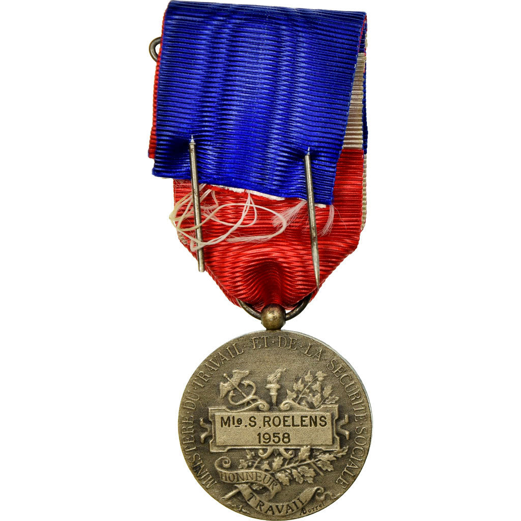 France, Médaille d'honneur du travail, Medal, 1958, Excellent Quality