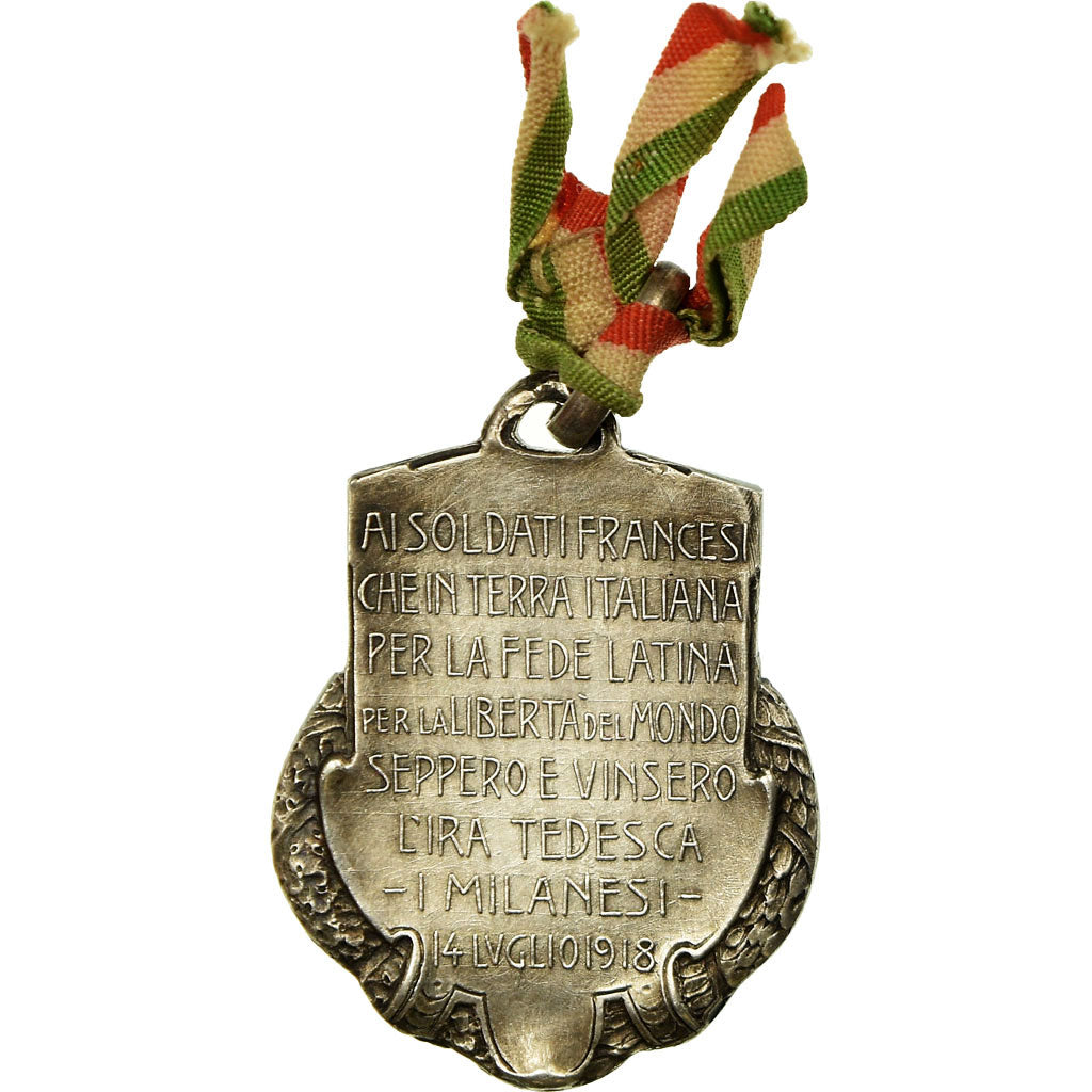 Itália, Ai Soldati Frances Che in Terra Italiana, Medal, 1918, Qualidade