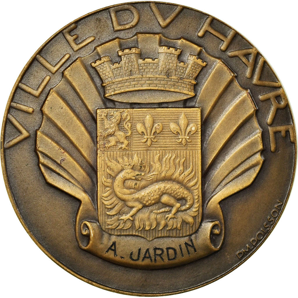 France, Medal, Ville du Havre, Poisson, AU(55-58), Bronze