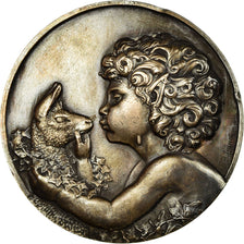 France, Médaille, Broche, Faune à l'Antilope, Art Déco, Thénot., SUP