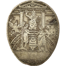France, Medal, Union Civile, Paix-Travail-Progrès, VF(30-35), Silvered bronze