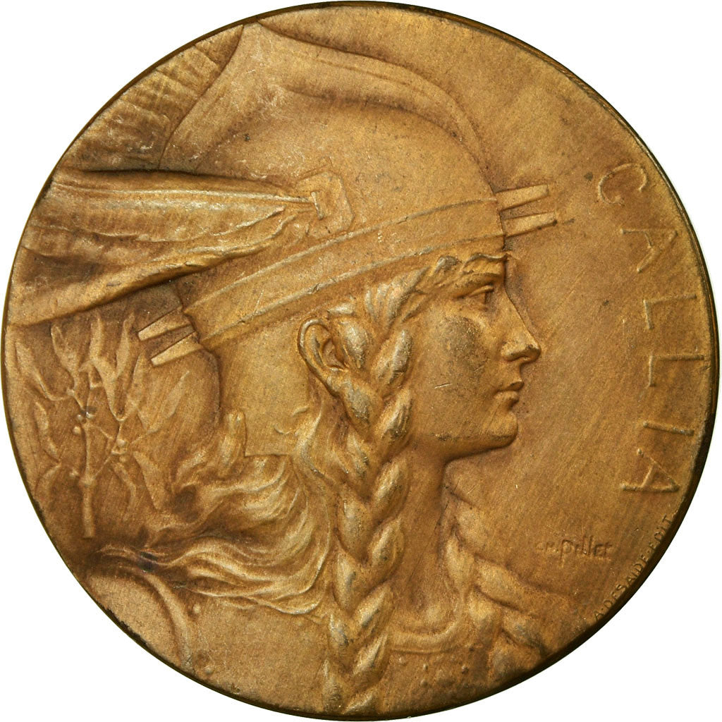 France, Medal, Gallia, Femme Casquée, Pillet, AU(50-53), Bronze