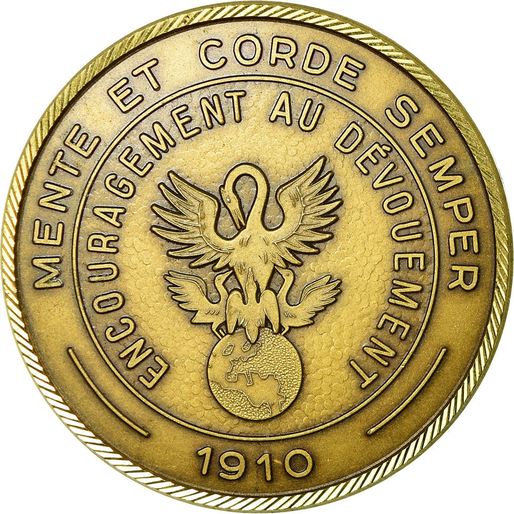 France, Medal, Encouragement au dévouement, 1987, MS(63), Gilt Bronze