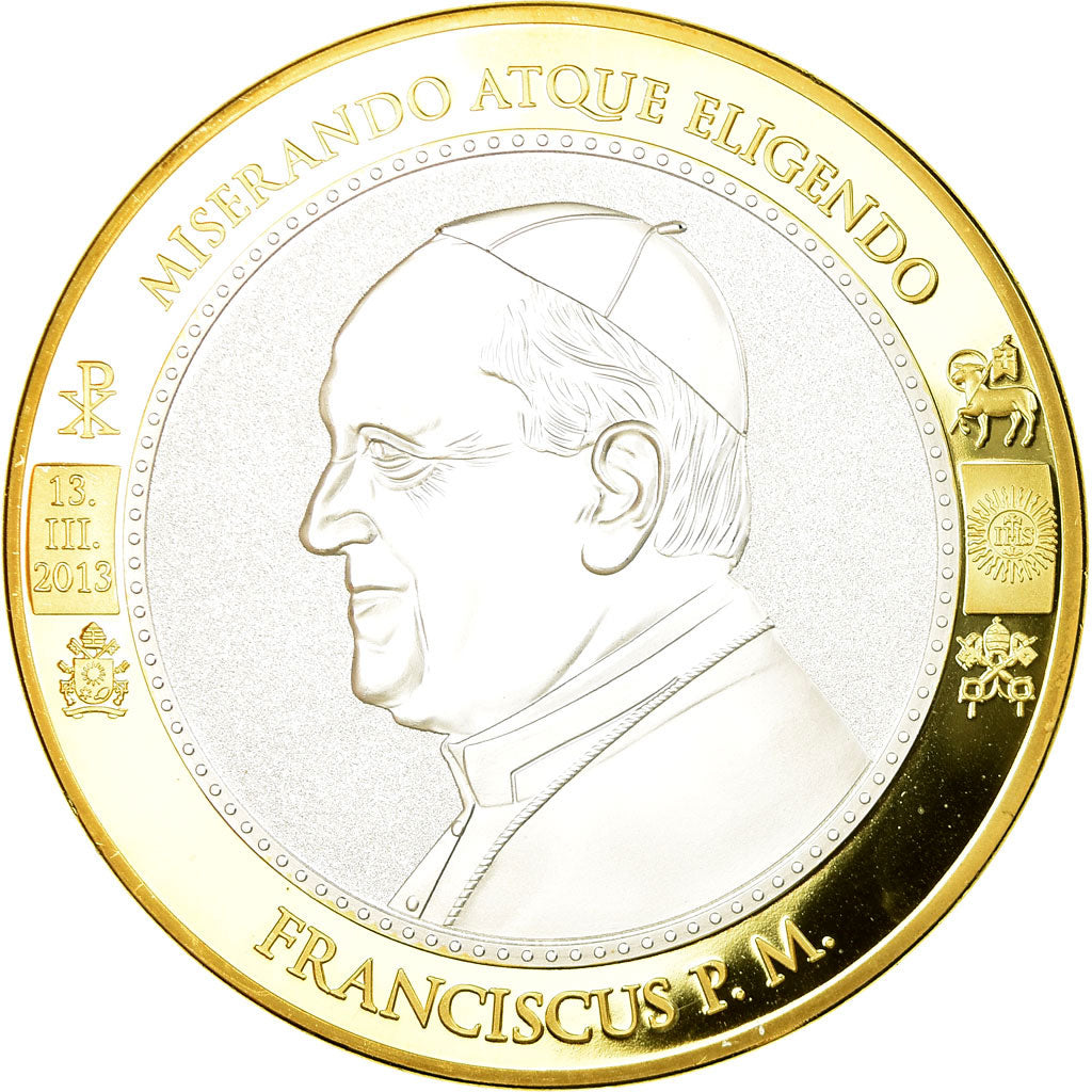 Vatican, Medal, Le Pape François, 2013, MS(65-70), Copper Gilt