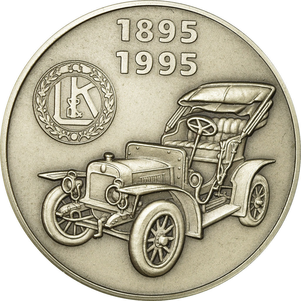 France, Medal, 100 Ans de Skoda Automobile, 1995, MS(63), Silvered bronze