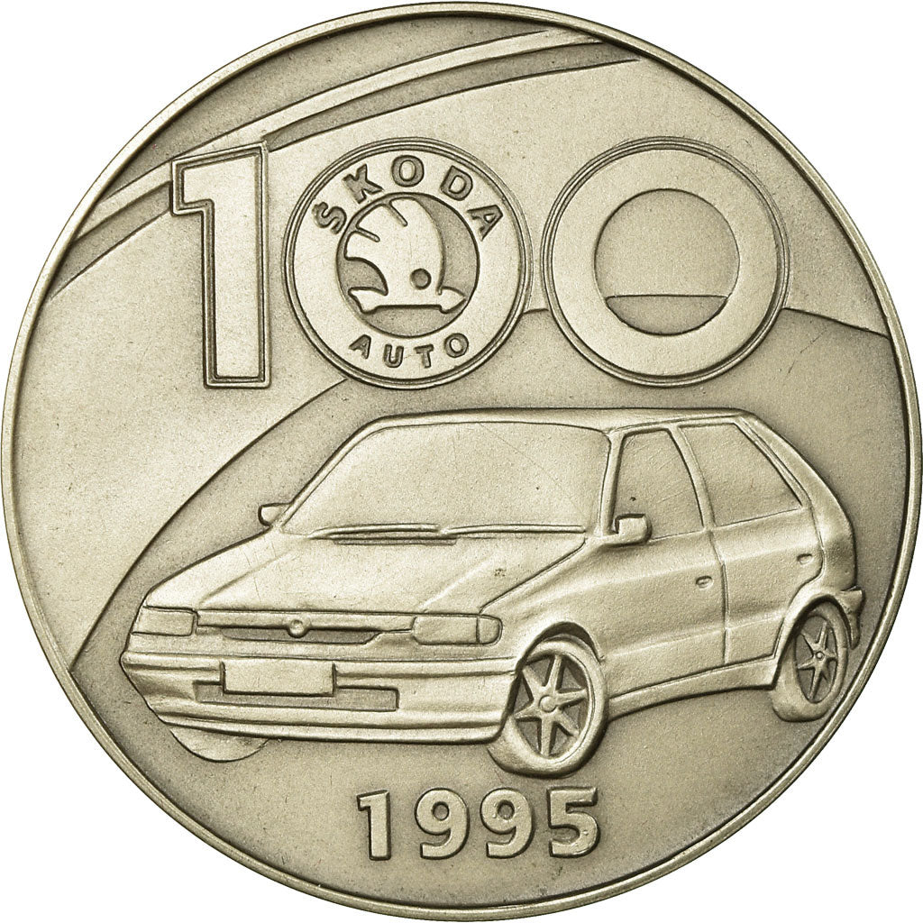 France, Medal, 100 Ans de Skoda Automobile, 1995, MS(63), Silvered bronze