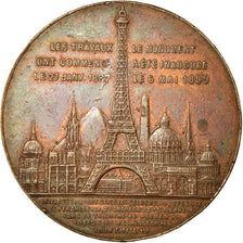 Francia, medalla, Souvenir d'Ascension de la Tour Eiffel, 1889, Trotin, MBC+