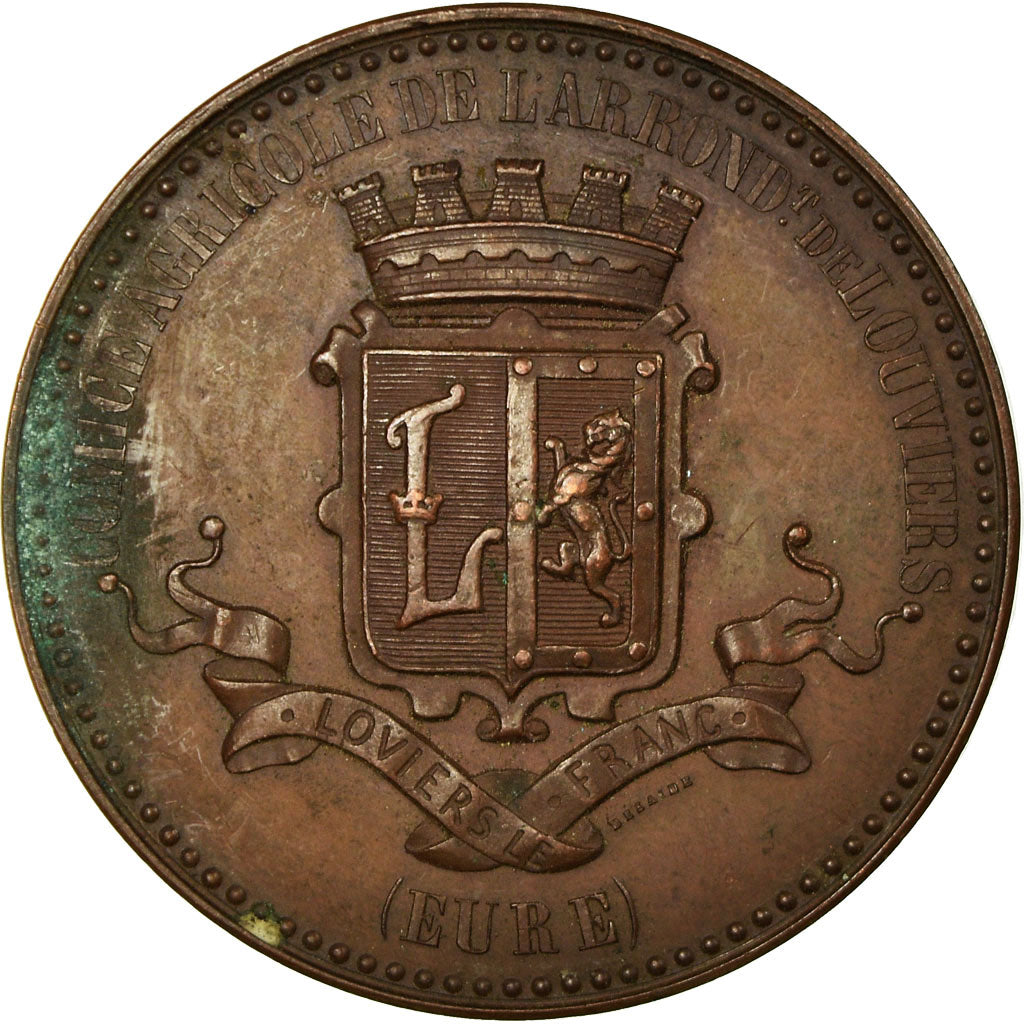 Francja, Medal, Comice Agricole de Louviers, Eure, Undated, Desaide, AU(50-53)
