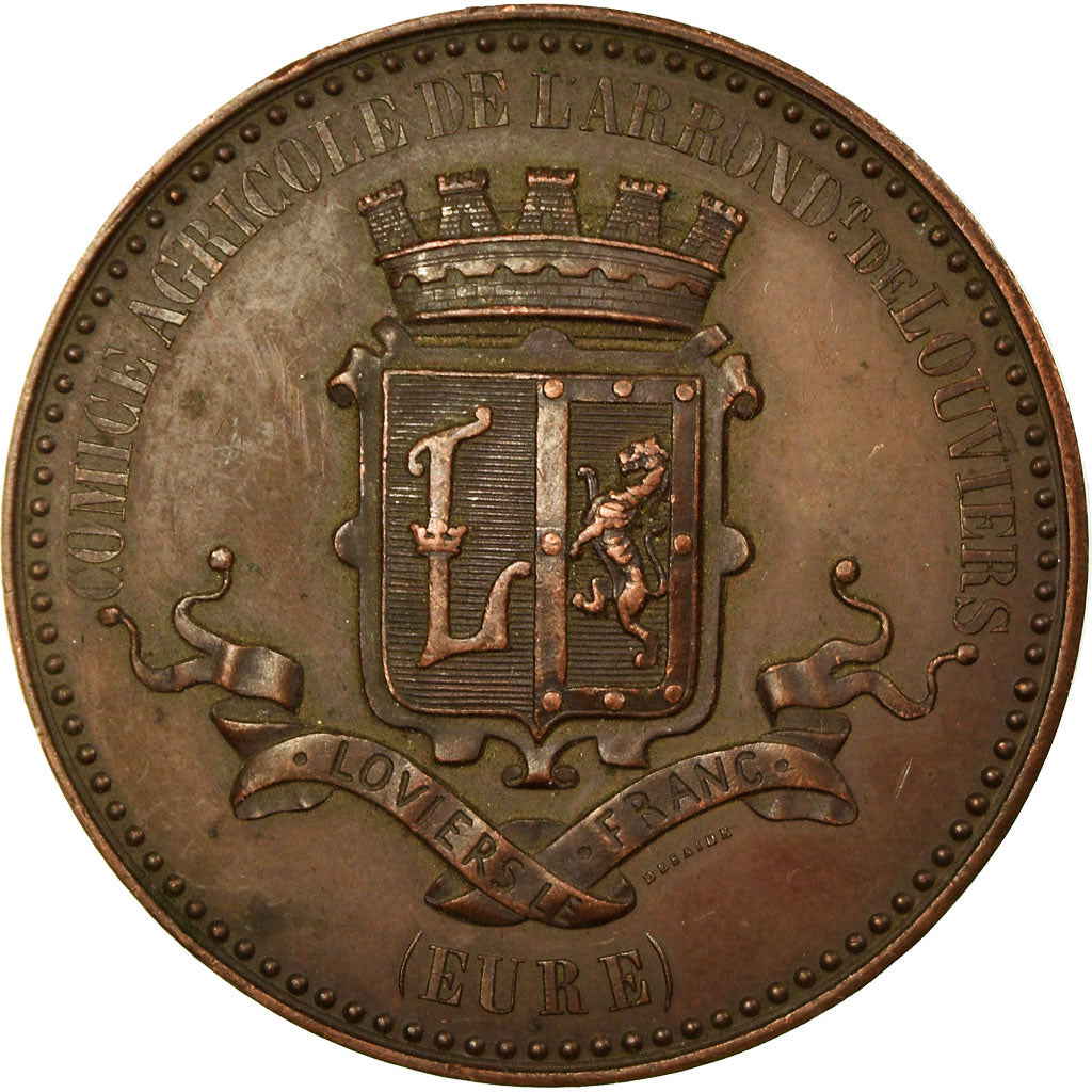 France, Medal, Comice Agricole de Louviers, Neubourg, Eure, 1876, Desaide