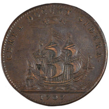France, Royal, Token, 1707, MS(60-62), Copper, Feuardent #9828, 8.98