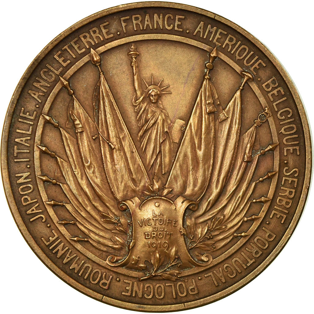 Frankreich, Medaille, La Victoire du Droit, Première Guerre Mondiale, 1919