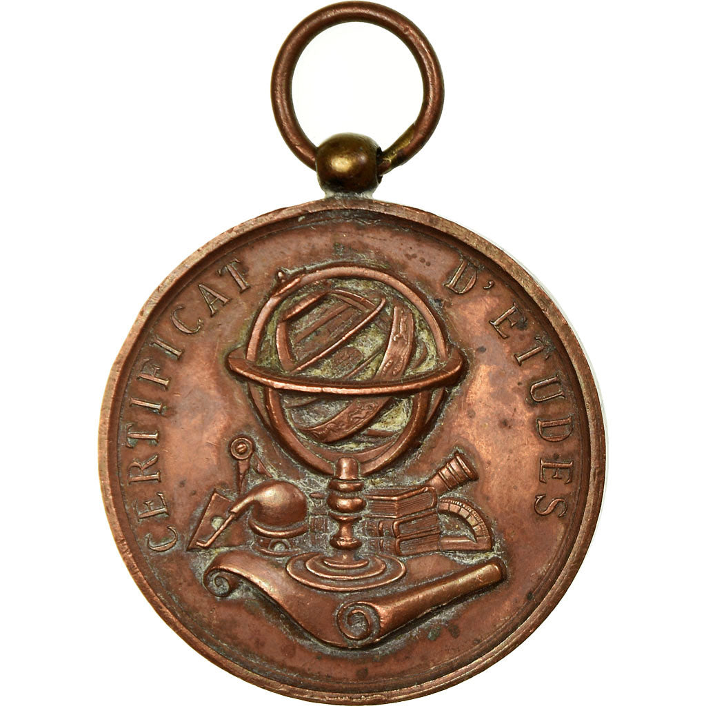 França, Medal, Certificat d'Etudes, Proville, 1906, AU(50-53), Cobre