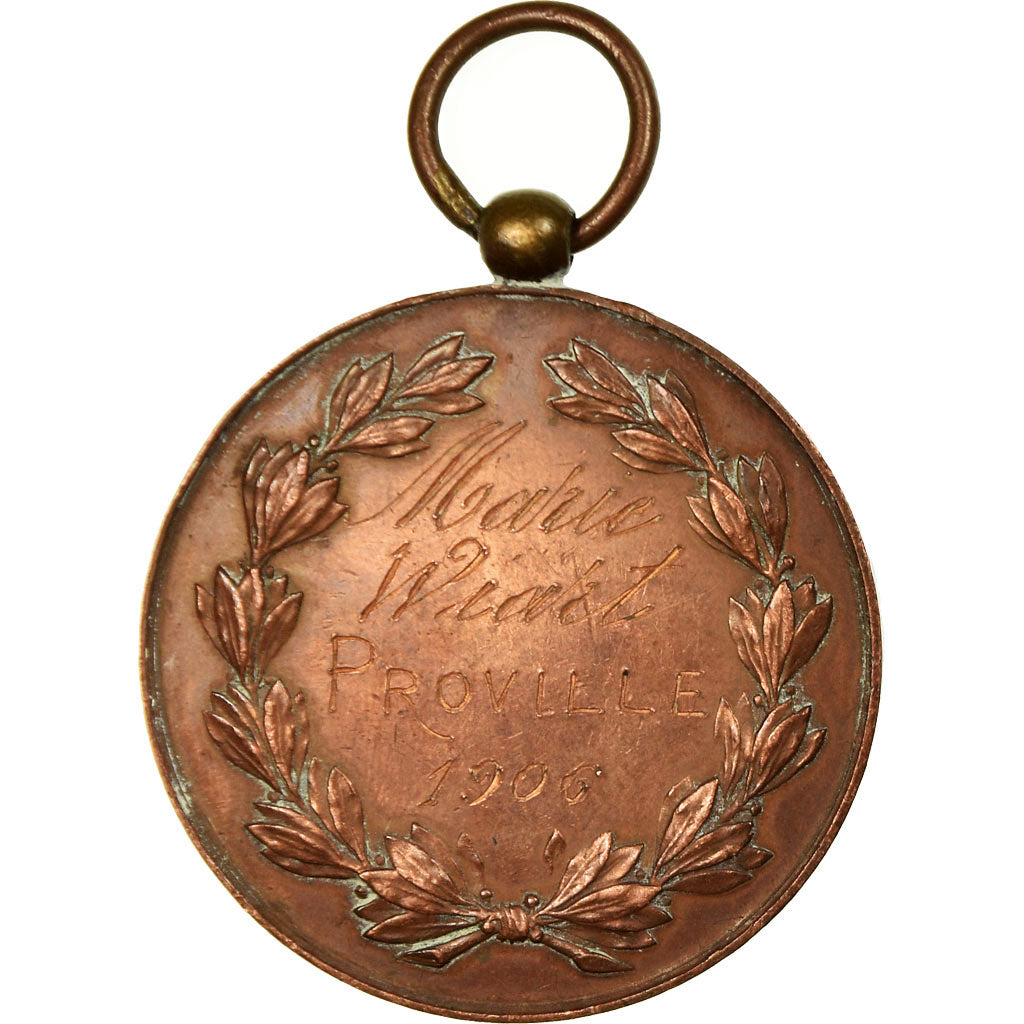 França, Medal, Certificat d'Etudes, Proville, 1906, AU(50-53), Cobre