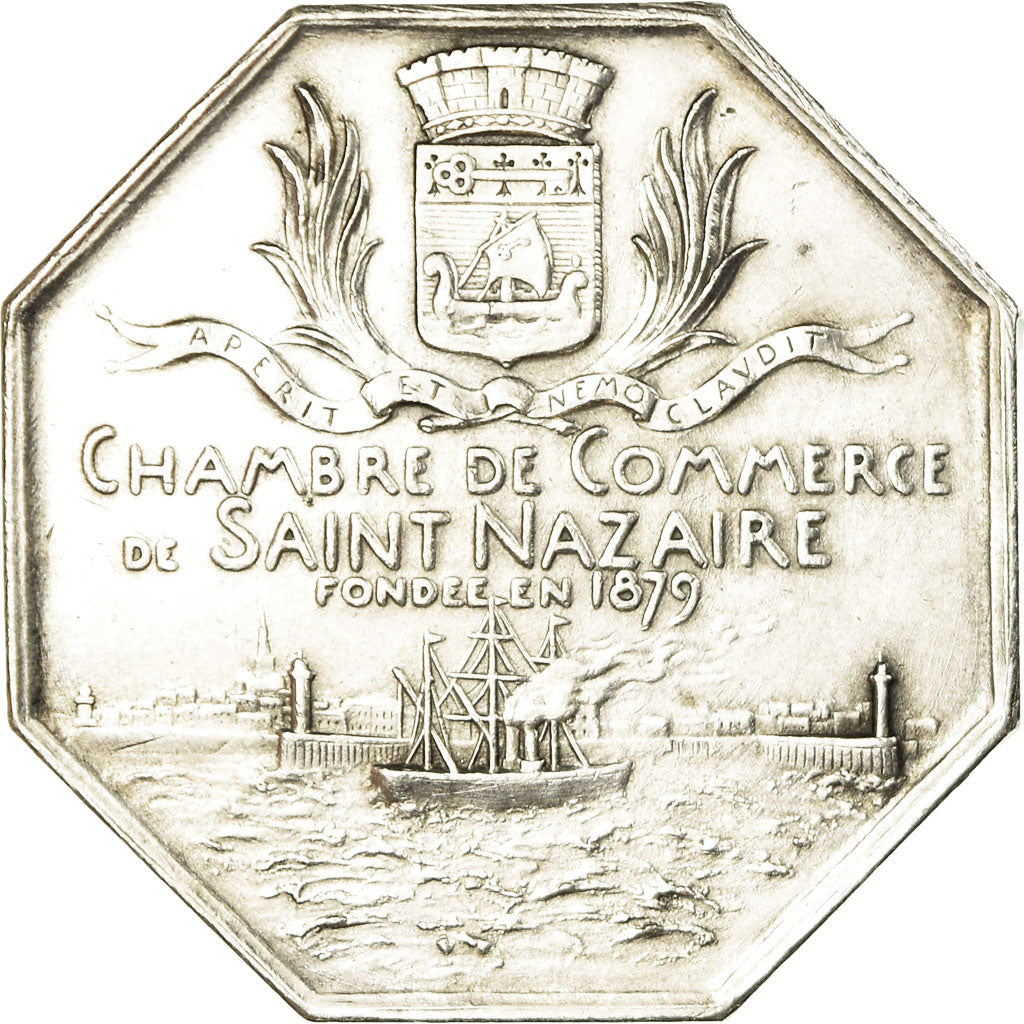 France, Jeton, Chambre de Commerce de Saint-Nazaire, O.Roty, TTB+, Argent
