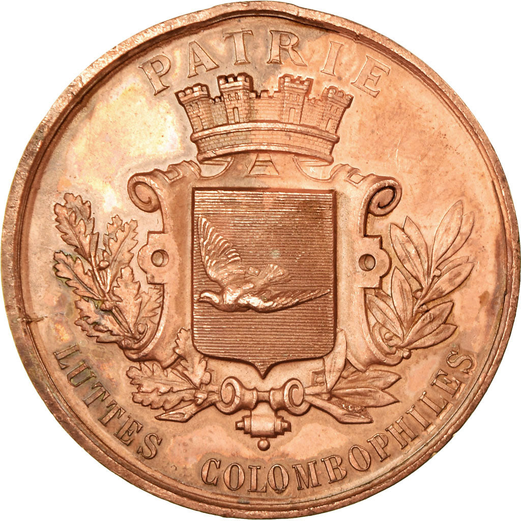 France, Medal, Luttes Colombophiles, Colombe Patriotique du Havre, Vernon, 1888