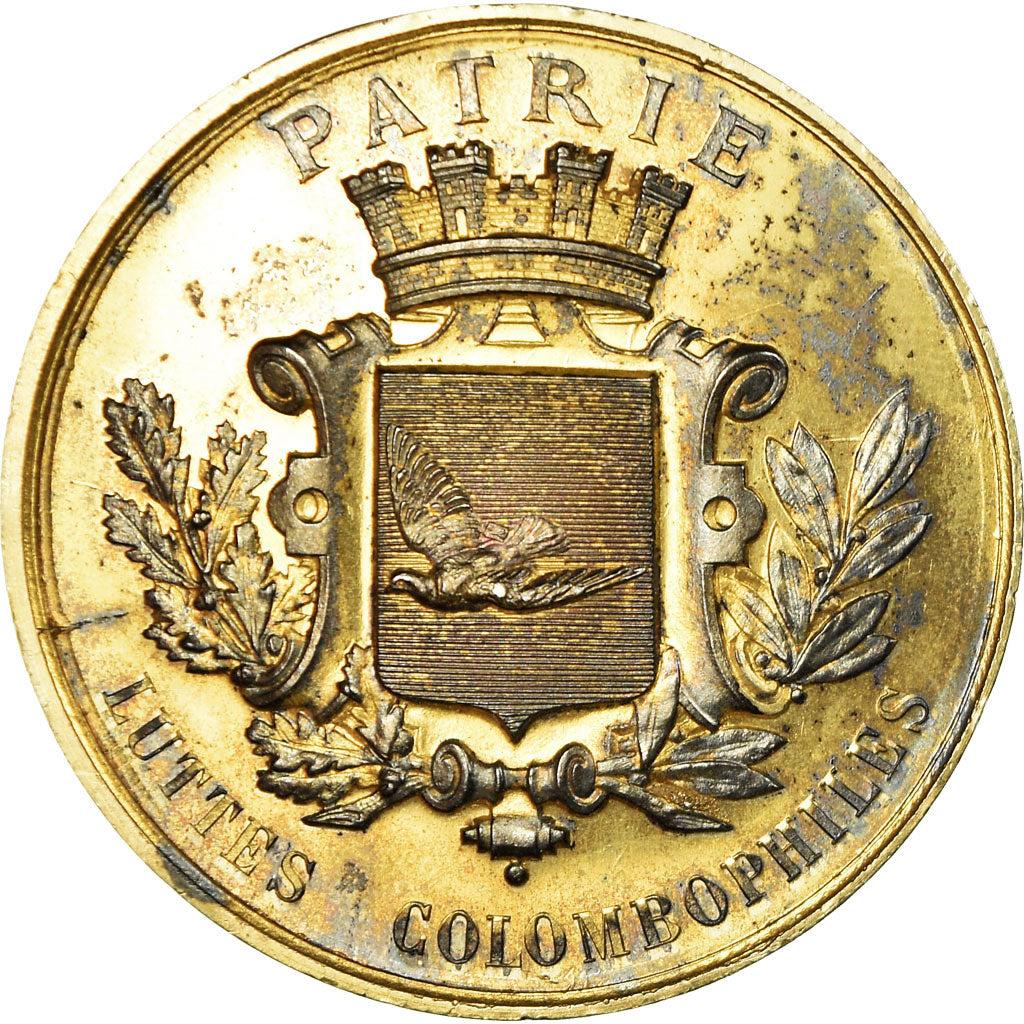 France, Medal, Luttes Colombophiles, Colombe Patriotique du Havre, Vernon, 1888