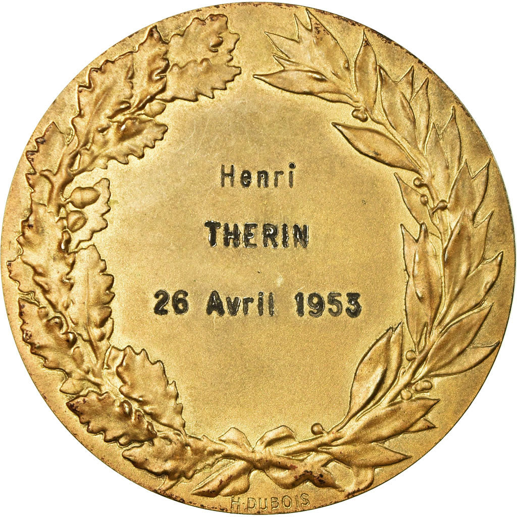 Francja, Medal, Conseil Municipal, Ville de Roubaix, 1953, AU(55-58), Vermeil