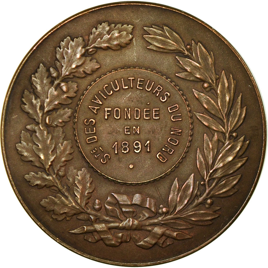 França, Medal, Les Aviculteurs du Nord de la France, 1891, MS(60-62), Bronze