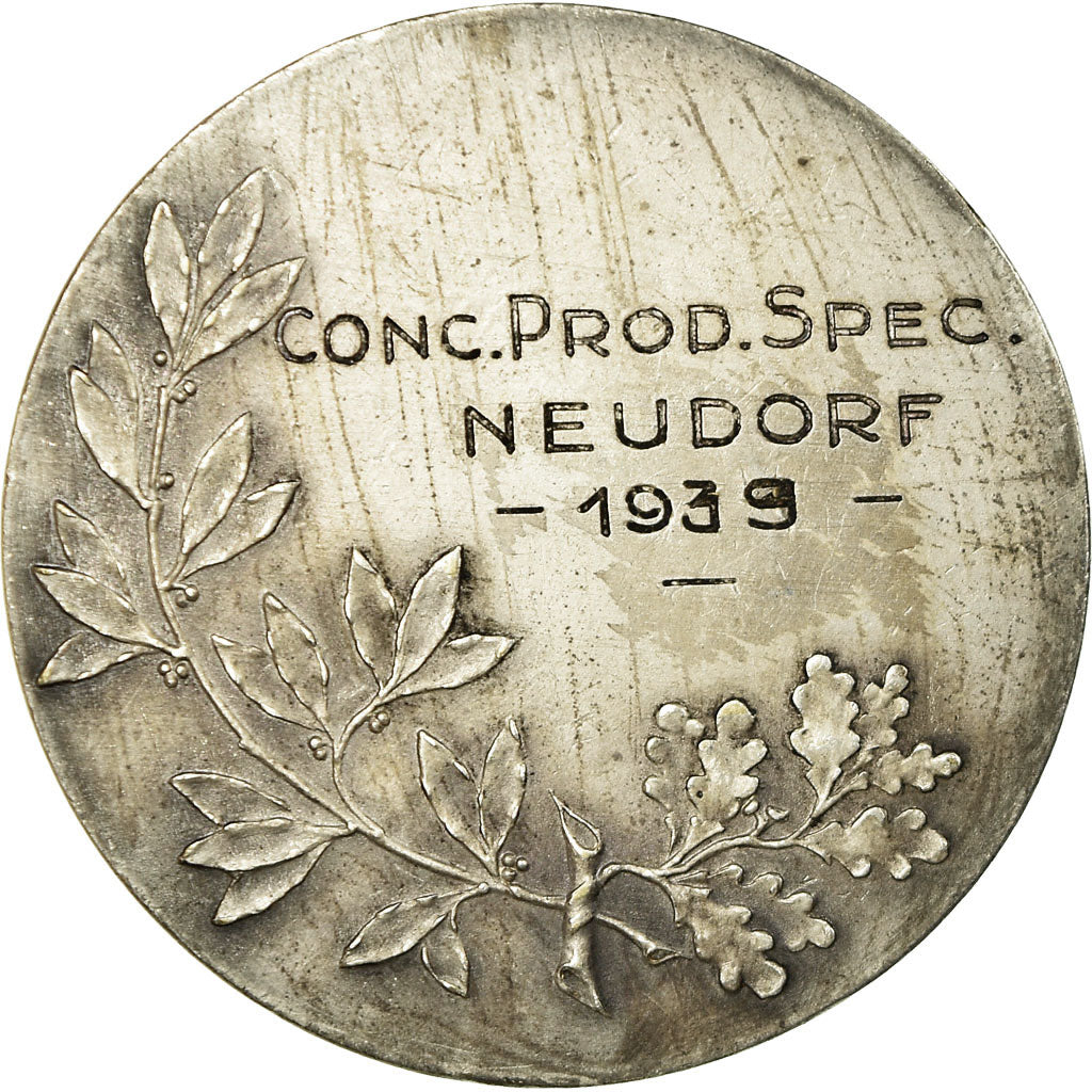 France, Medal, Art Déco, Spectacle, Neudorf, 1939, EF(40-45), Silvered bronze