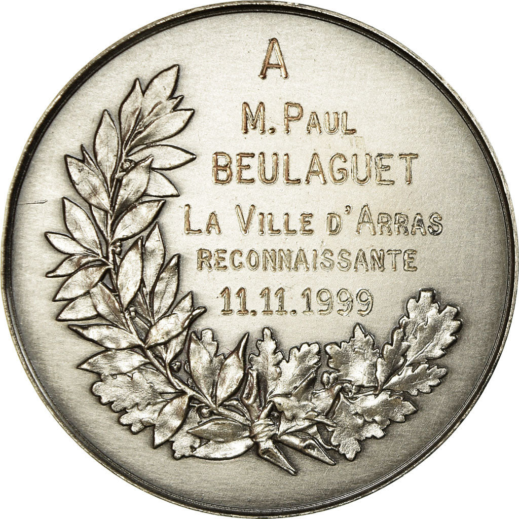 France, Medal, Ville d'Arras, 1999, MS(63), Silvered bronze