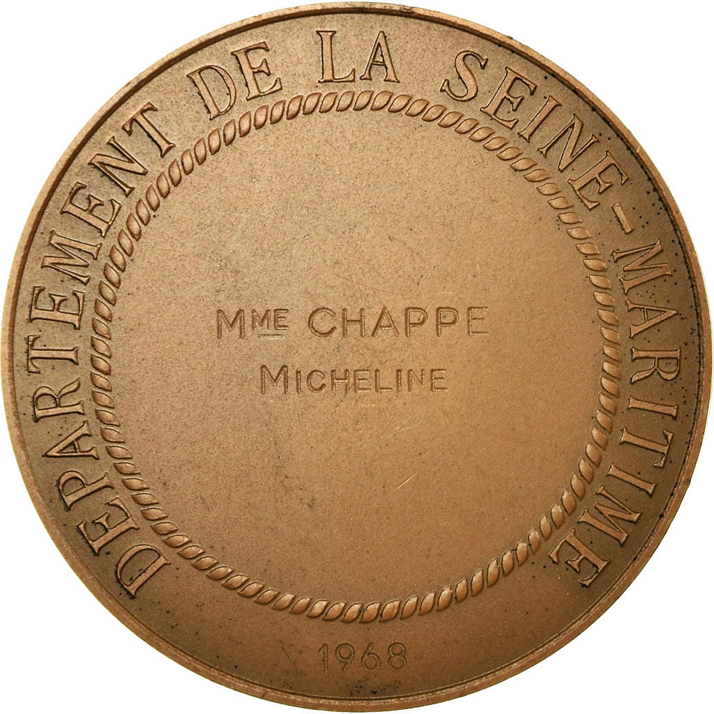 Frankreich, Medaille, Seine Maritime, Normandie, 1968, UNZ, Bronze