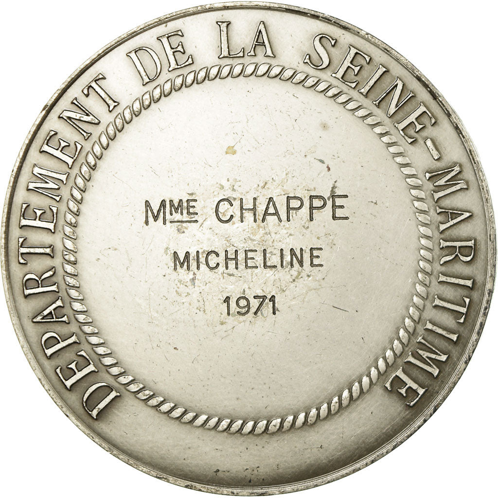 France, Medal, Seine Maritime, Normandie, 1971, MS(60-62), Silver