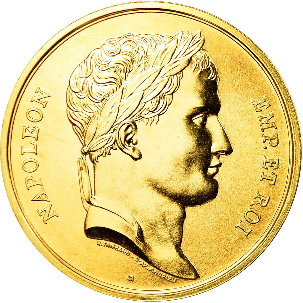 France, Médaille, Le sacre de Napoléon Ier par Pie VII, Thiébaud, FDC, Gilt