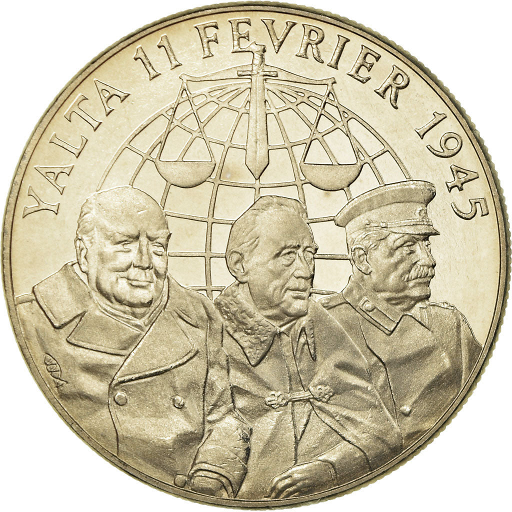 France, Medal, Les Accord de Yalta, 11 Février 1945, MS(65-70), Copper-nickel
