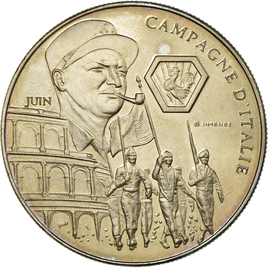 Francia, medalla, Seconde Guerre Mondiale, Campagne d'Italie, FDC, Cobre -