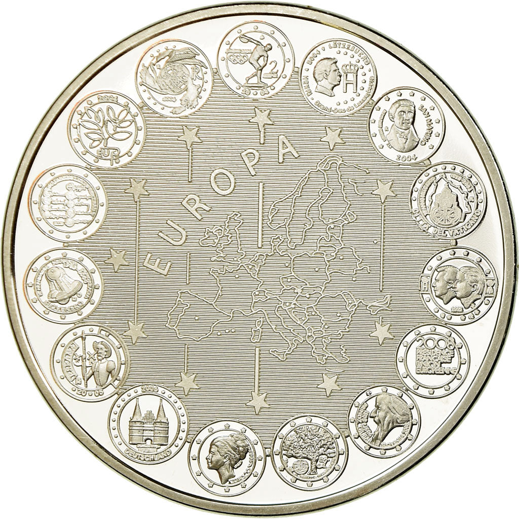 France, Médaille, L'Europe, Vatican, 2004, FDC, Cuivre plaqué Argent