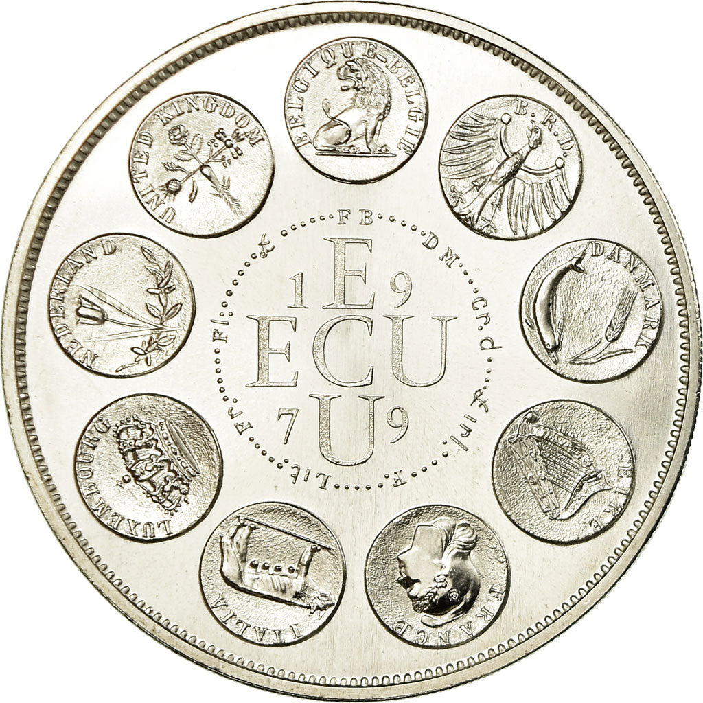 France, Médaille, Ecu Euro, EUROPA, 1979, Rodier, FDC, Argent