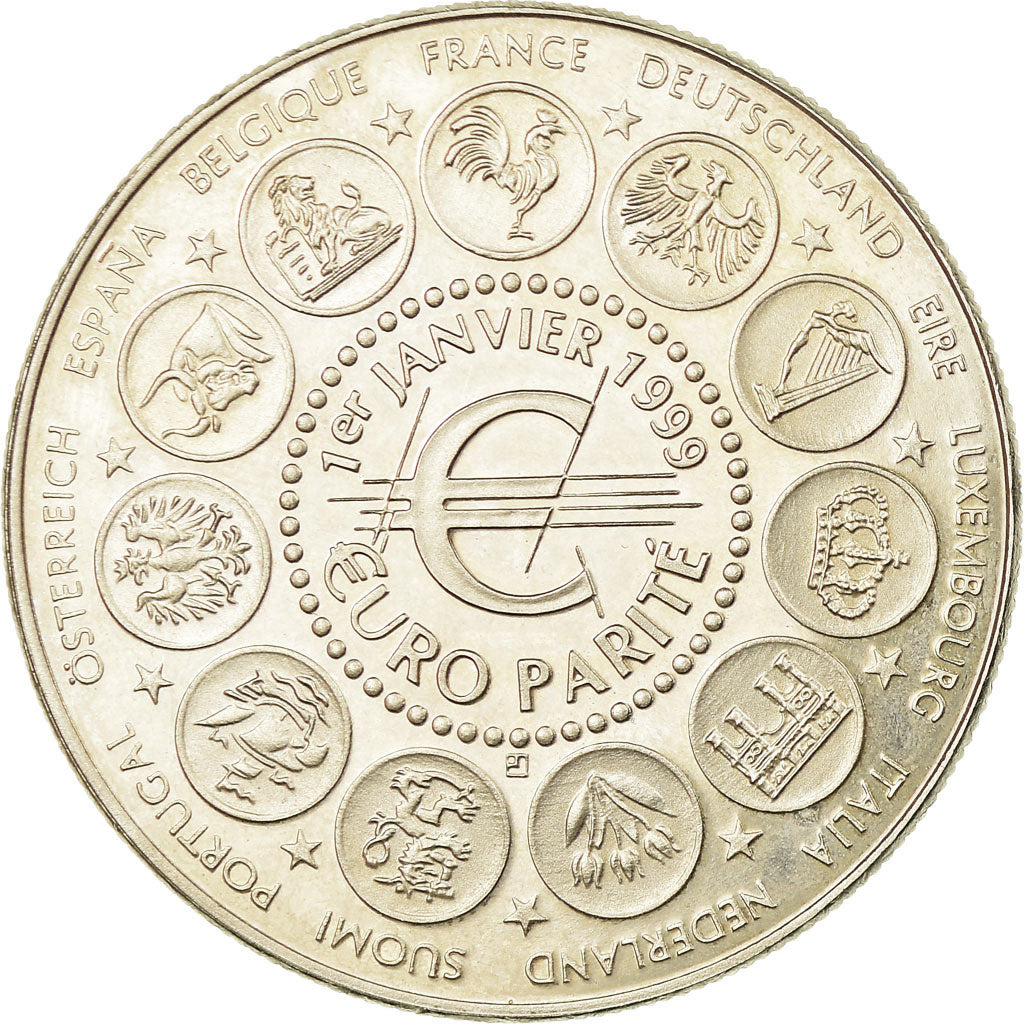 Frankrijk, Medaille, 1er Janvier 1999, Euro Parité, EUROPA, 1999, FDC