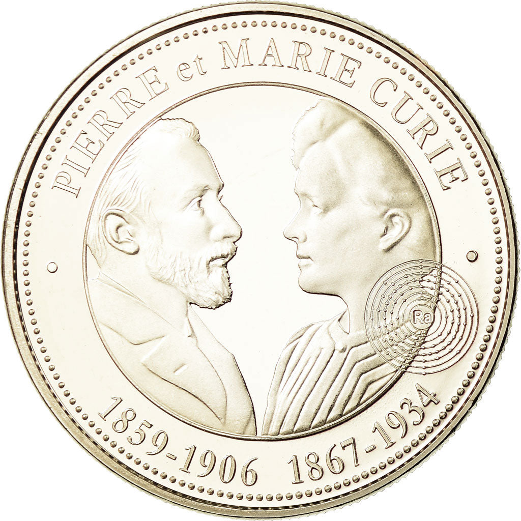 France, Médaille, Pierre et Marie Curie, Collection Panthéon, FDC