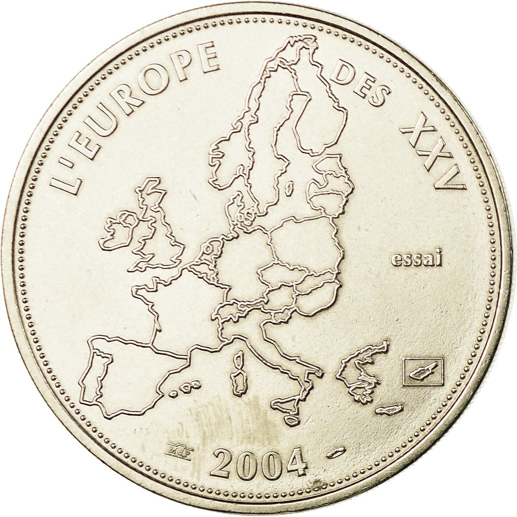 Francia, medalla, L'Europe des XXV, Essai, 2004, FDC, Cobre - níquel