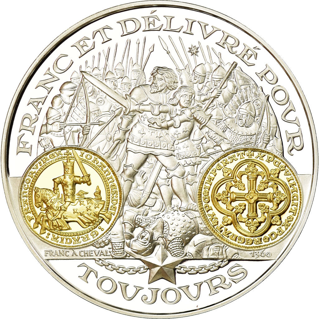 France, Medal, Histoire Monétaire, Franc à Cheval, MS(65-70), Silver