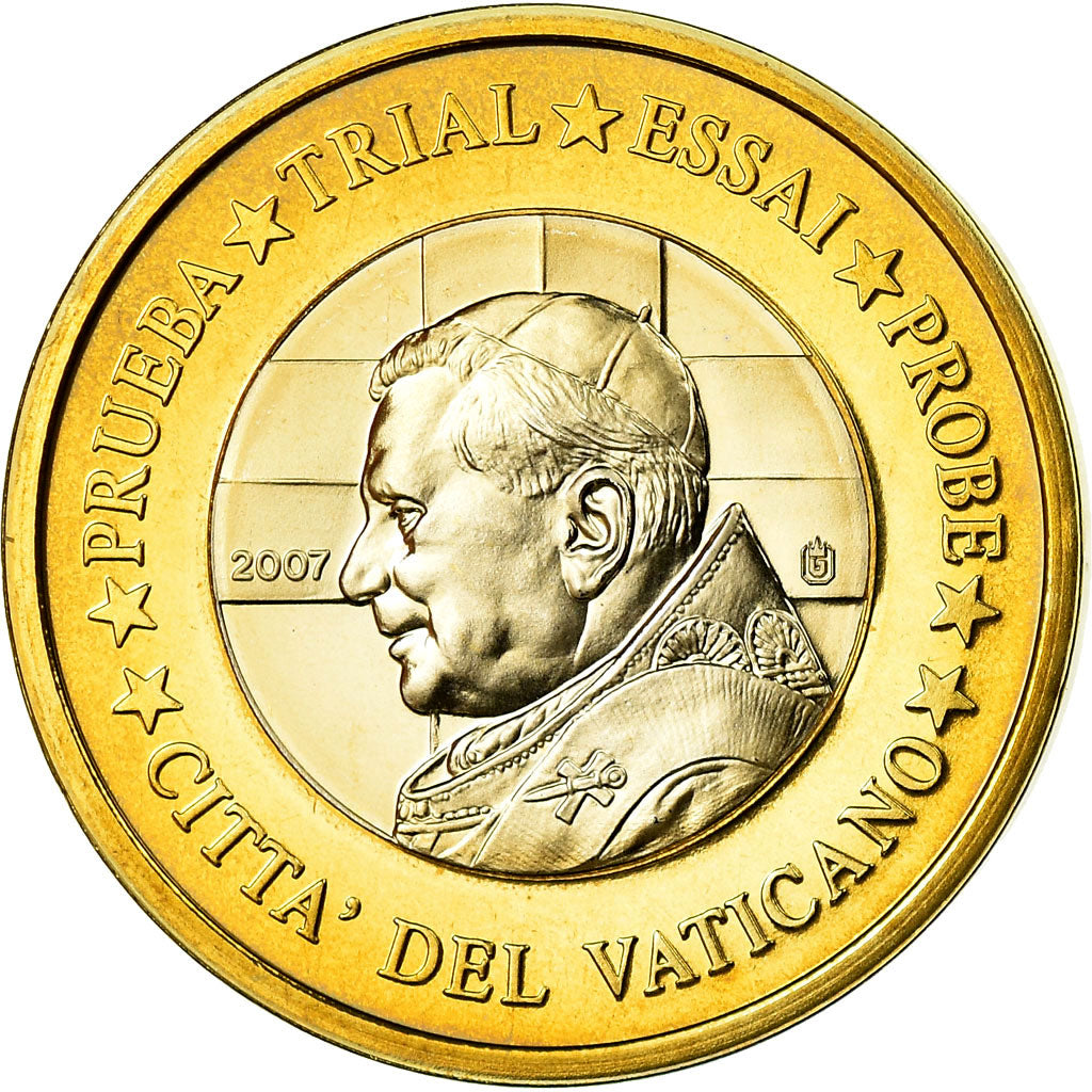 Vatican, Medal, 1 E, Essai-Trial Benoit XVI, 2007, MS(65-70), Bi-Metallic